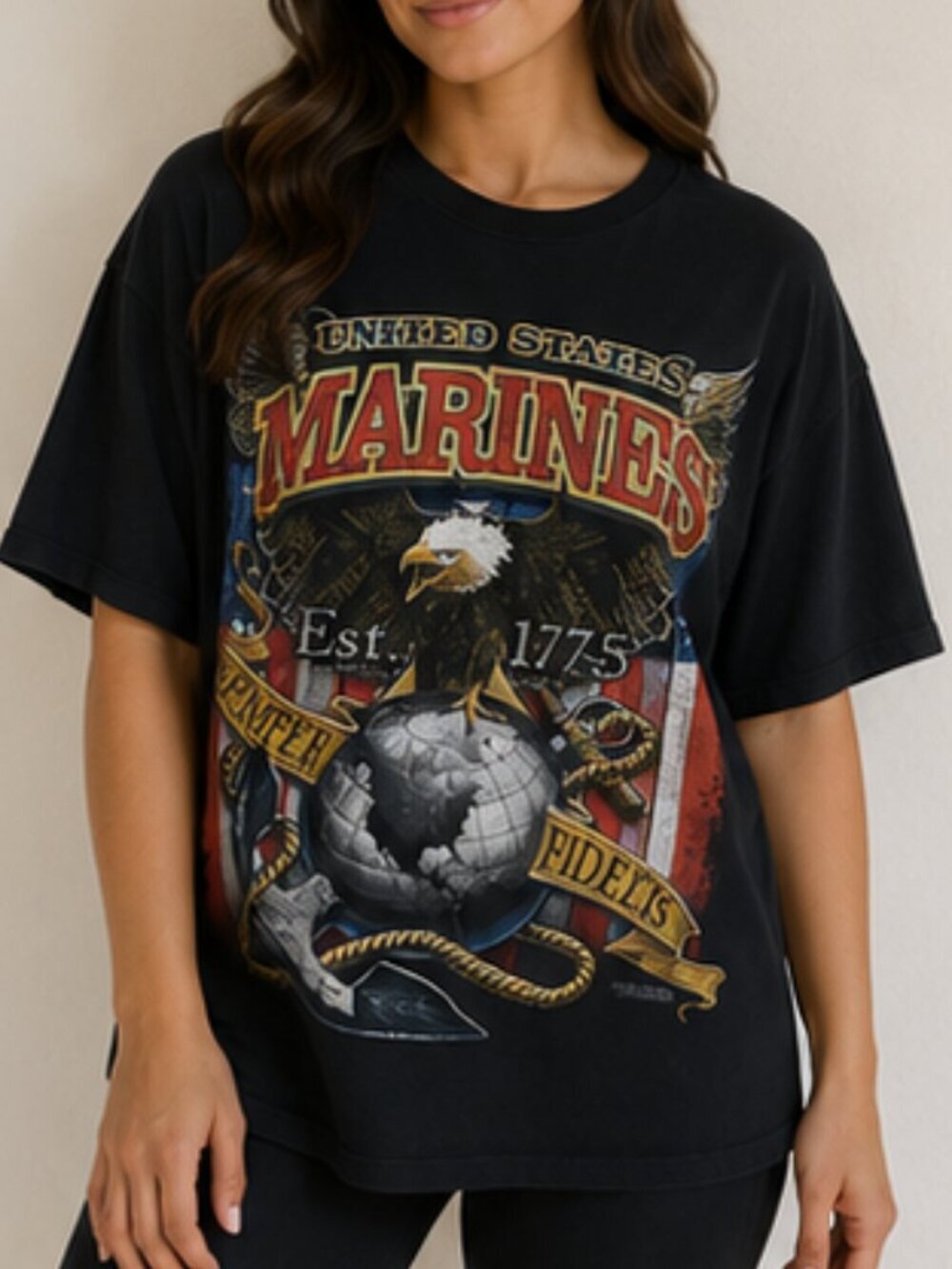 United States Marines Black T-Shirt
